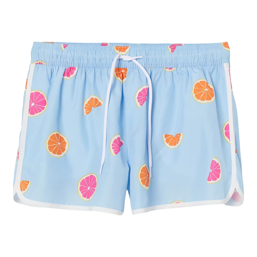 H&M Blue Fruit Print Athletic Shorts